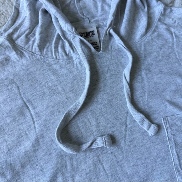 Victoria’s Secret PINK | Gray Logo Rainbow Tee Shirt Hoodie | Size Small - Picture 5 of 10